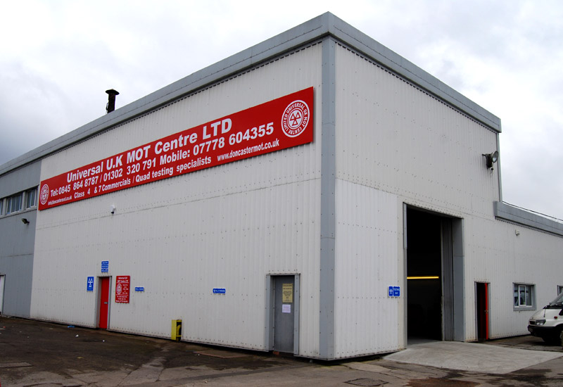 Universal UK Mot and Service Centre in Doncaster / Image shows MOT Test Centre Building